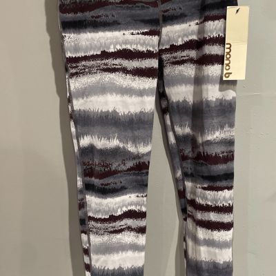 Yoga Athletic Legging- Mono B-NEW Medium Grey/Purple Stripe RET $40 Medium